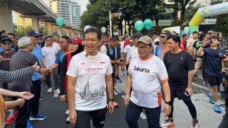 Pramono dan Menkes Budi Gunadi di CFD Rasuna Said Dok. (Seputarmedia.id/Reza Aditya)