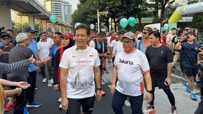 Pramono dan Menkes Budi Gunadi di CFD Rasuna Said Dok. (Seputarmedia.id/Reza Aditya)