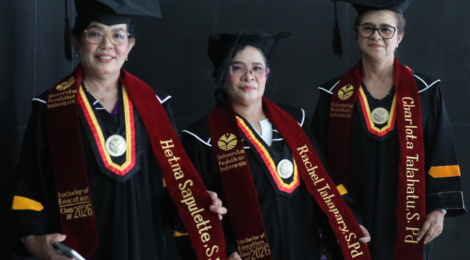 Tiga guru Maluku yang meraih gelar Sarjana di UPI.(Dok Istimewa )