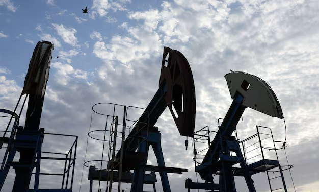 Birds fly over pump jacks at the Airankol oil field operated by Caspiy Neft in the Atyrau region, Kazakhstan, April 20, 2026. REUTERS/Pavel Mikheyev