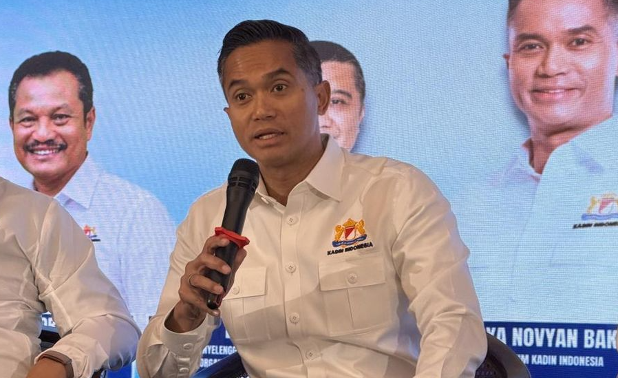 Ketua Umum Kadin Indonesia Anindya Novyan Bakrie mendukung penegakan sanksi terhadap perusahaan yang terkait dengan kebakaran hutan dan lahan (karhutla). (CNN Indonesia/Dela Naufalia Fitriyani).