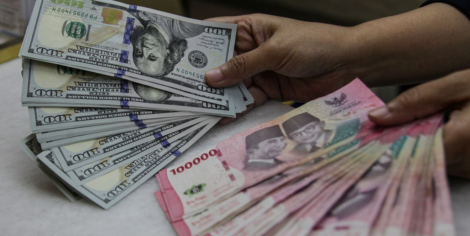 ilustrasi kurs rupiah terhadap dollar AS.(ANTARA FOTO/Darryl Ramadhan)