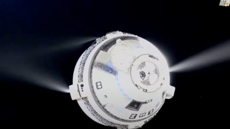 Boeing's Starliner spacecraft fires thrusters during departure from the International Space Station. Credit: NASA