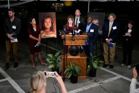 Media witnesses recount the moments before the execution of Christa Pike was halted Wednesday in Nashville, Tenn. George Walker IV/AP