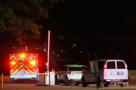 Emergency vehicles leave Riverbend Maximum Security Institution in Nashville after the execution of Christa Pike was halted on Wednesday. (George Walker IV/AP)