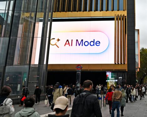 Google's AI mode is advertised on 30 October 2025 in London, United Kingdom. Photograph: John Keeble/Getty Images