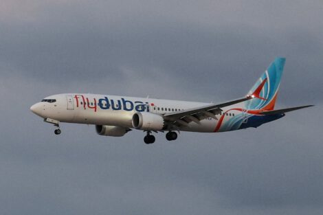 A plane, carrying passengers who were on the FlyDubai aircraft bound for Israel that was diverted to Saudi Arabia after a cockpit stabbing, arrives at an airport in Tel Aviv on Wednesday. (Ammar Awad/Reuters)