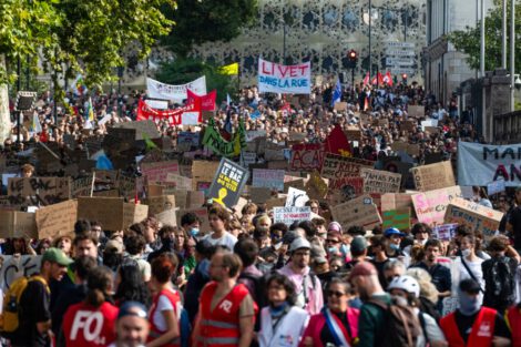 People at a demonstration Tuesday in Nantes, France, demanding better learning conditions in schools.Sebastien Salom-Gomis / AFP via Getty