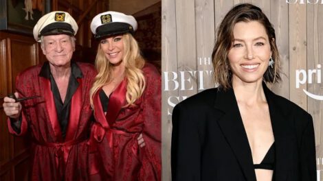 Crystal Harris, Hugh Hefner and Jessica Biel. Charley Gallay/Getty Images for Playboy, Jamie McCarthy/Getty Images