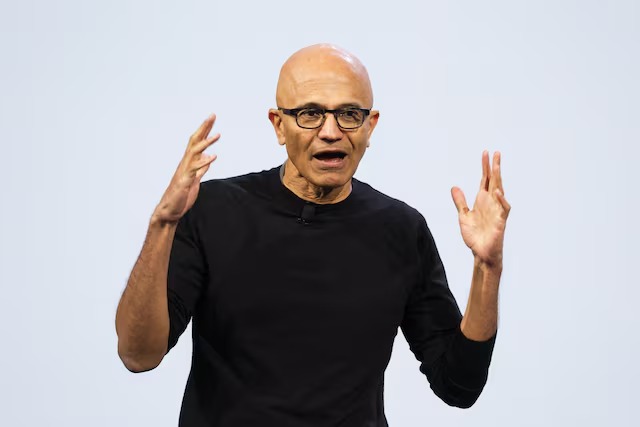 Microsoft CEO Satya Madella speaks at Microsoft Windows & Surface event where new on-device AI capabilities for Windows PCs using Nvidia's new RTX Spark chips were announced, in San Francisco, California, US, October 7, 2026. REUTERS/Manuel Orbegozo