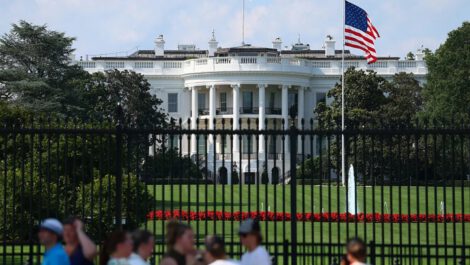 The White House is visited by tourists on July 17, 2025 in Washington, DC. Michael M. Santiago | Getty Images