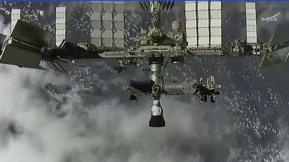 SpaceX CRS-35 Cargo Dragon's view as it approached the ISS on Oct. 15. (Image credit: NASA)