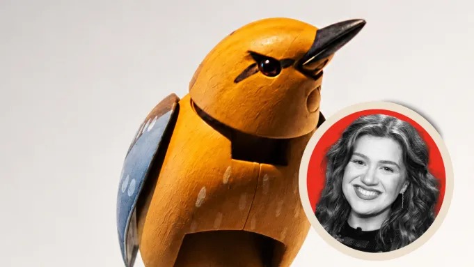 Molly the bird and Kelly Clarkson Photo illustration by THR; source images AP and Getty Images