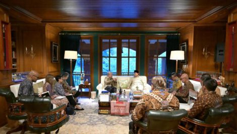 Foto: Presiden RI Prabowo Subianto menerima kunjungan kerja Sekjen PBB Antonio Guterres di Hambalang. (Foto: Rusman - Biro Pers, Media, dan Informasi Sekretariat Presiden)